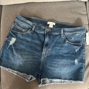 H&M Distressed Blue Jean Shorts